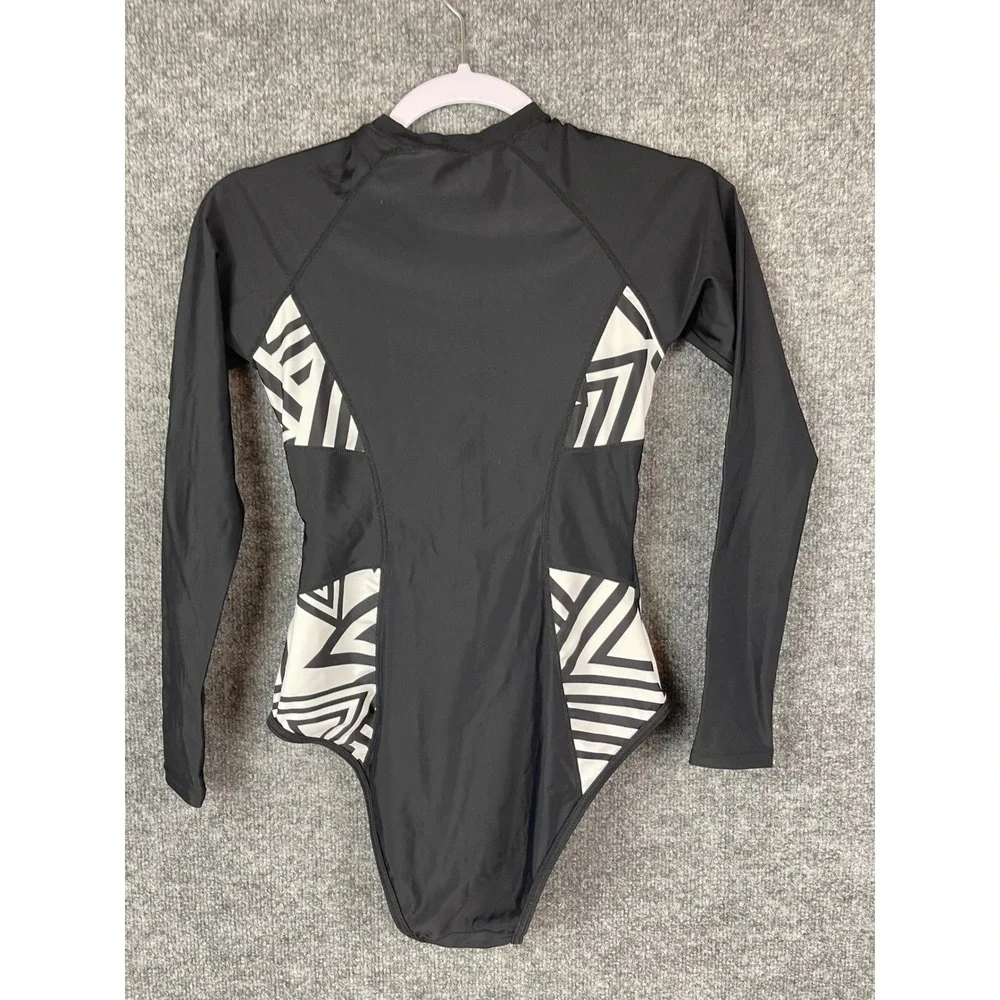 AXESEA One Piece Swimsuit Kids Size 4 Black Excellent Long Sleeve Rash Guard